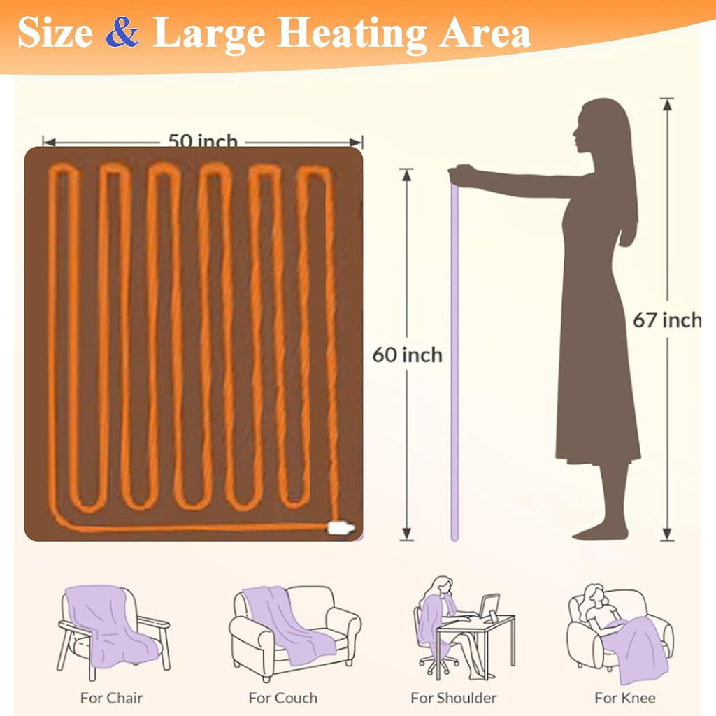 Eastsora Waffle Textured Heated Blanket — Milky White, Single(50"x60") — image 7