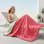 Eastsora Reversible Cooling Comforter — Pink & green, Queen (90 x 90 in) — image 9