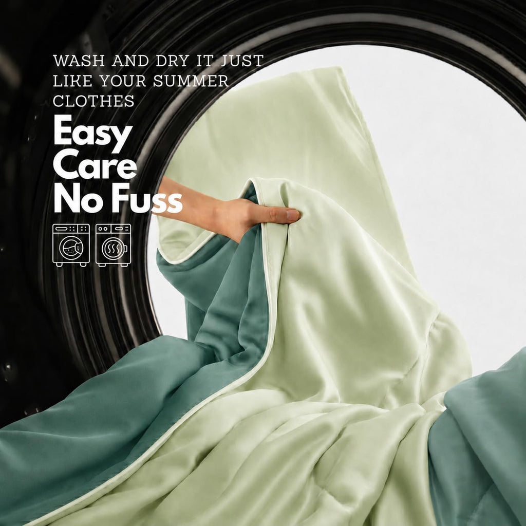 Eastsora Lightweight Cooling Comforter — Green, Queen (90 x 90 in) — image 5