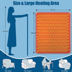 Eastsora Ribbed Plush Heated Blanket — Blue, Single - 50" x 60" — image 9