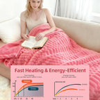 Eastsora Turtle Shell Textured Heated Blanket — Pink, Throw(50" x 60") — image 3