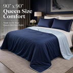 Eastsora Lightweight Cooling Comforter — Blue, Queen (90 x 90 in) — image 6