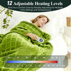 Eastsora Waffle Textured Heated Blanket — Tender Green, Single(50"x60") — image 3