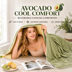 Eastsora Reversible Cooling Comforter — Yellow & green, Queen (90 x 90 in) — image 4