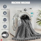 Eastsora Ribbed Plush Heated Blanket — Gray, Single - 50" x 60" — image 7
