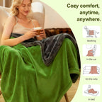 Eastsora Two-Tone Heated Throw Blanket — Lime Green & Gray, Single (50''x60'') — image 5