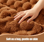 Eastsora Ribbed Plush Heated Blanket — Camel, Single - 50" x 60" — image 7