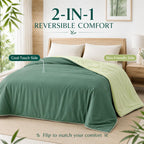 Eastsora Lightweight Cooling Comforter — Green, Queen (90 x 90 in) — image 6