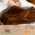 Eastsora Two-Tone Heated Blanket — Brown & Gray, Single(50"x60") — image 4