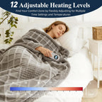 Eastsora Waffle Textured Heated Blanket — Light Gray, Single(50"x60") — image 2