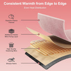 Eastsora Ribbed Plush Heated Blanket — Pink & gray, Single - 50" x 60" — image 3