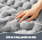 Eastsora Ribbed Plush Heated Blanket — Gray, Single - 50" x 60" — image 5