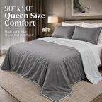 Eastsora Reversible Cooling Comforter — Gray, Queen (90 x 90 in) — image 3