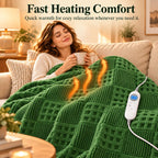 Eastsora Waffle Textured Heated Blanket — Bamboo Green, Single(50"x60") — image 3