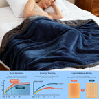 Eastsora Two-Tone Heated Blanket — Blue & Gray, Single(50"x60") — image 4