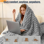 Eastsora Ribbed Plush Heated Blanket — Gray, Single - 50" x 60" — image 9