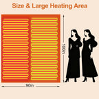 Eastsora Two-Tone Heated Blanket — Orange & Gray, King Size (90"x100") — image 6