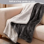 Eastsora Two-Tone Heated Blanket — Deep Gray & Light Gray, Single(50"x60") — image 9