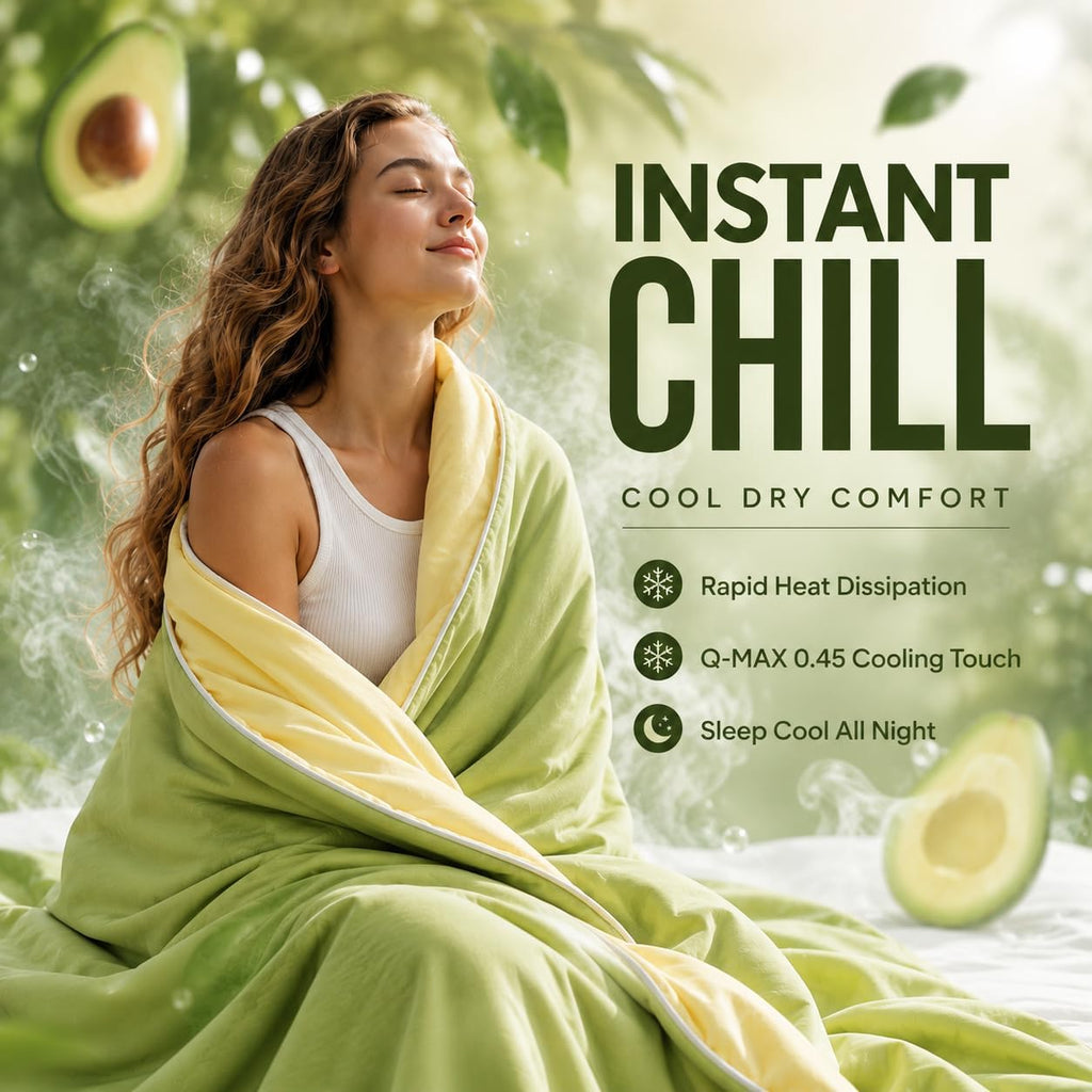 Eastsora Reversible Cooling Comforter — Yellow & green, Queen (90 x 90 in) — image 6