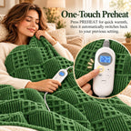 Eastsora Waffle Textured Heated Blanket — Bamboo Green, Single(50"x60") — image 5