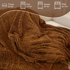 Eastsora Waffle Fleece Heated Blanket — Light Gray, King(90"x100") — image 8