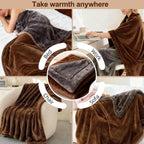 Eastsora Two-Tone Heated Blanket — Brown & Gray, Single(50"x60") — image 8