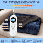 Eastsora Two-Tone Heated Blanket — Blue & Gray, Single(50"x60") — image 2