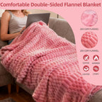 Eastsora Turtle Shell Textured Heated Blanket — Pink, Throw(50" x 60") — image 2