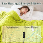 Eastsora Waffle Textured Heated Blanket — Tender Green, Queen(84"x90") — image 4