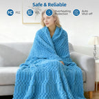 Eastsora Turtle Shell Textured Heated Blanket — Blue, Throw(50" x 60") — image 6