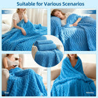 Eastsora Turtle Shell Textured Heated Blanket — Blue, Throw(50" x 60") — image 9