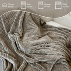 Eastsora Waffle Textured Heated Blanket — Light Gray, Queen(84"x90") — image 6