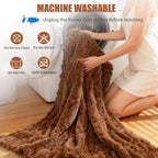Eastsora Turtle Shell Textured Heated Blanket — Brown, Queen(84" x 90") — image 8