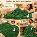 Eastsora Waffle Textured Heated Blanket — Bamboo Green, Single(50"x60") — image 10