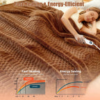 Eastsora Turtle Shell Textured Heated Blanket — Brown, Queen(84" x 90") — image 4