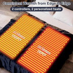 Eastsora Two-Tone Heated Blanket — Blue & Gray, Full/Queen (84" x 90") — image 4