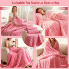Eastsora Turtle Shell Textured Heated Blanket — Pink, Throw(50" x 60") — image 9