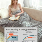 Eastsora Turtle Shell Textured Heated Blanket — Light Gray, Throw(50" x 60") — image 3