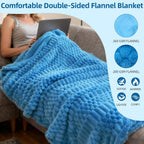 Eastsora Turtle Shell Textured Heated Blanket — Blue, Throw(50" x 60") — image 2