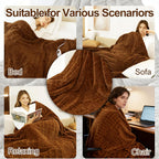 Eastsora Waffle Fleece Heated Blanket — Light Gray, King(90"x100") — image 7