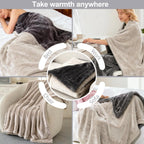 Eastsora Two-Tone Heated Blanket — Deep Gray & Light Gray, Single(50"x60") — image 8
