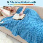 Eastsora Turtle Shell Textured Heated Blanket — Blue, Throw(50" x 60") — image 4