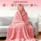Eastsora Turtle Shell Textured Heated Blanket — Pink, Throw(50" x 60") — image 6