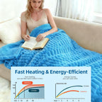 Eastsora Turtle Shell Textured Heated Blanket — Blue, Throw(50" x 60") — image 3
